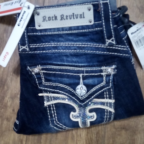 Rock Revival Women's Capri 26 Heather Embellished Shimmer NWT 138 USD - Picture 4 of 13